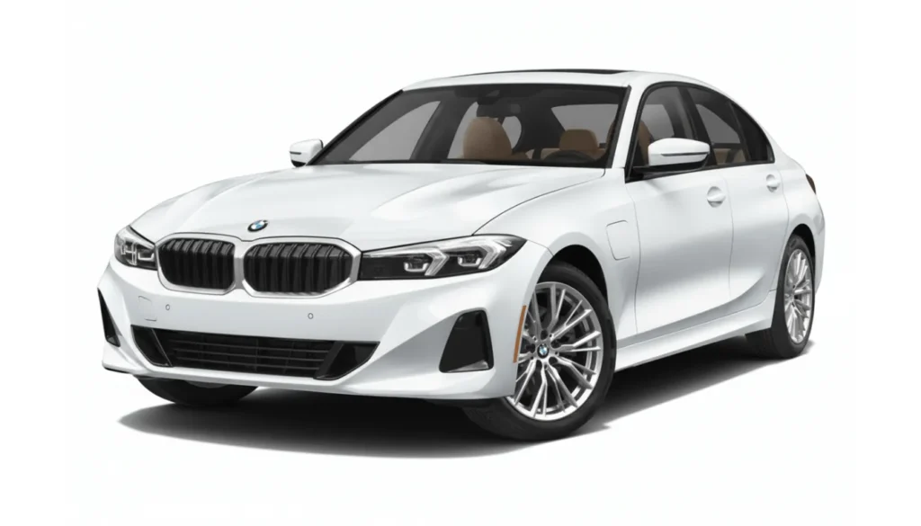 BMW 330e híbrido plug-in 2025, carro elétrico com autonomia de até 101 km e potência combinada de 292 CV.