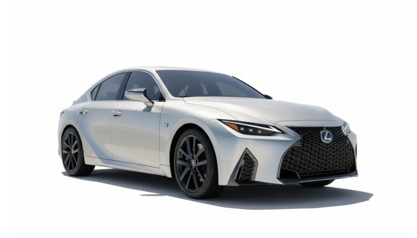Lexus IS Hybrid 2025, sedã híbrido confiável com tecnologia de ponta e excelente durabilidade, ideal para trajetos urbanos.