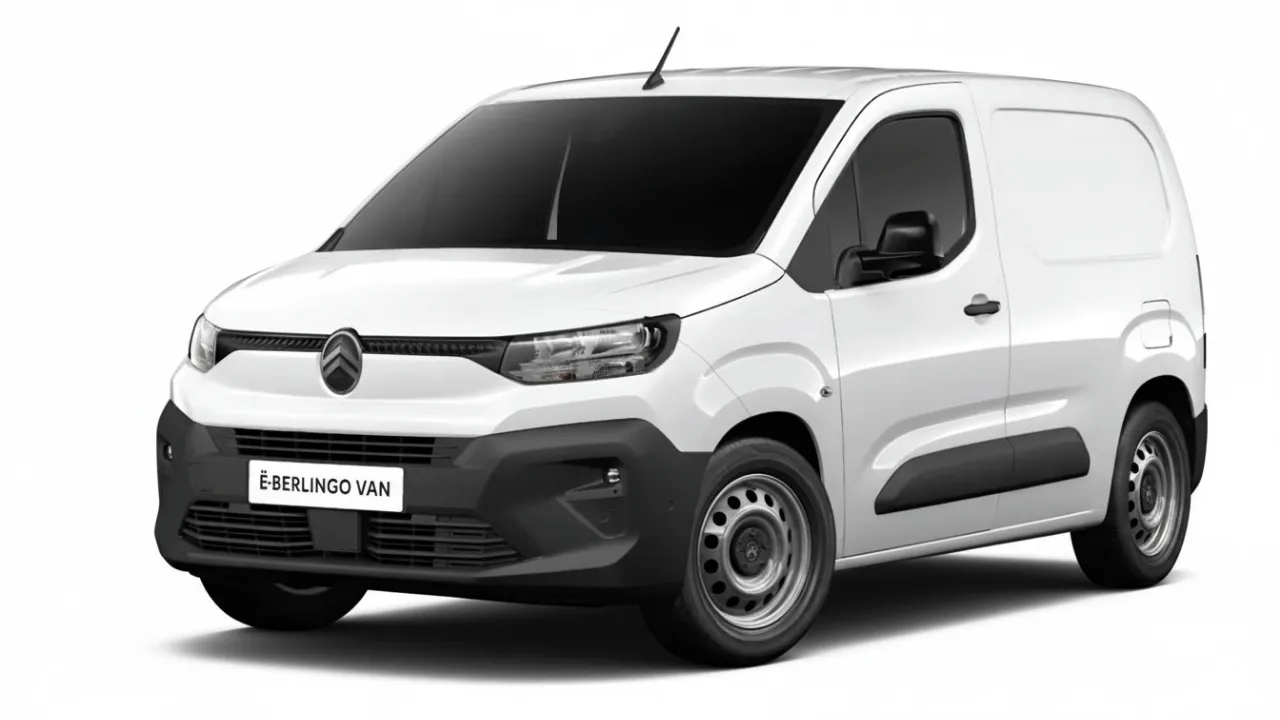 Citroën ë-Berlingo Van elétrica branca da Stellantis, furgão compacto 100% elétrico para uso profissional com até 320 km de autonomia e grande capacidade de carga